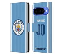 Head Case Designs sous Licence Officielle Manchester City Man City FC Coutume Personnalisé Accueil Kit De Badges 2023/24 Étui Portefeuille en Cuir Compatible avec Google Pixel 10