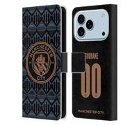 Head Case Designs sous Licence Officielle Manchester City Man City FC Coutume Personnalisé Away 2020/21 Badge Kit Étui Portefeuille en Cuir Compatible avec Apple iPhone 17 Pro