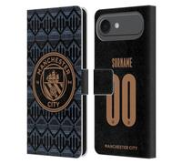 Head Case Designs sous Licence Officielle Manchester City Man City FC Coutume Personnalisé Away 2020/21 Badge Kit Étui Portefeuille en Cuir Compatible avec Apple iPhone 17 Air