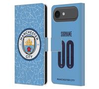Head Case Designs sous Licence Officielle Manchester City Man City FC Coutume Personnalisé Home 2020/21 Badge Kit Étui Portefeuille en Cuir Compatible avec Apple iPhone 17 Air