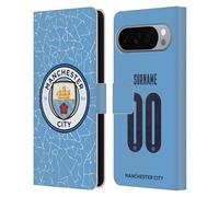 Head Case Designs sous Licence Officielle Manchester City Man City FC Coutume Personnalisé Home 2020/21 Badge Kit Étui Portefeuille en Cuir Compatible avec Google Pixel 10 Pro XL