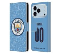 Head Case Designs sous Licence Officielle Manchester City Man City FC Coutume Personnalisé Home 2020/21 Badge Kit Étui Portefeuille en Cuir Compatible avec Apple iPhone 17 Pro