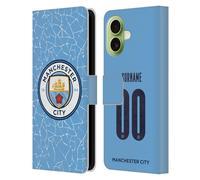 Head Case Designs sous Licence Officielle Manchester City Man City FC Coutume Personnalisé Home 2020/21 Badge Kit Étui Portefeuille en Cuir Compatible avec Apple iPhone 17