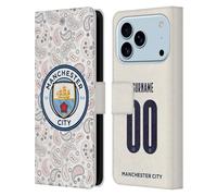 Head Case Designs sous Licence Officielle Manchester City Man City FC Coutume Personnalisé Third 2020/21 Badge Kit Étui Portefeuille en Cuir Compatible avec Apple iPhone 17 Pro