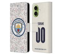 Head Case Designs sous Licence Officielle Manchester City Man City FC Coutume Personnalisé Third 2020/21 Badge Kit Étui Portefeuille en Cuir Compatible avec Apple iPhone 17