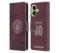 Head Case Designs sous Licence Officielle Manchester City Man City FC Coutume Personnalisé Troisième Kit De Badges 2024/25 Étui Portefeuille en Cuir Compatible avec Apple iPhone 17