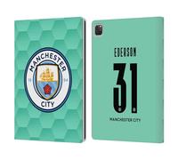Head Case Designs sous Licence Officielle Manchester City Man City FC Ederson 2020/21 Joueurs Away Kit Groupe 2 Étui Portefeuille en Cuir Compatible avec Apple iPad Pro 13 M4 2024