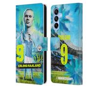 Head Case Designs sous Licence Officielle Manchester City Man City FC Erling Haaland 2023/24 Première Équipe Étui Portefeuille en Cuir Compatible avec Samsung Galaxy A16 5G