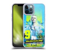 Head Case Designs sous Licence Officielle Manchester City Man City FC Erling Haaland 2023/24 Première Ã‰Quipe Coque en Gel Doux Compatible avec Apple iPhone 12 Pro Max