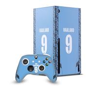 Head Case Designs Sous Licence Officielle Manchester City Man City FC Erling Haaland 2024/25 Joueurs Home Kit Enveloppement De Console De Jeu Et Skins Pour Manette compatible avec Xbox Series X