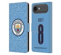 Head Case Designs sous Licence Officielle Manchester City Man City FC Jill Scott 2020/21 Home Kit des Femmes Groupe 1 Étui Portefeuille en Cuir Compatible avec Apple iPhone 17 Air