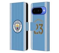 Head Case Designs sous Licence Officielle Manchester City Man City FC Kit pour La Maison Champions 2023 Étui Portefeuille en Cuir Compatible avec Google Pixel 10