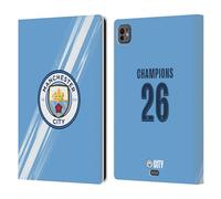 Head Case Designs sous Licence Officielle Manchester City Man City FC Maison Kit 2026 Coupe Champions Étui Portefeuille en Cuir Compatible avec Apple iPad Pro 11 M4/M5 2024/2025