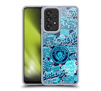 Head Case Designs sous Licence Officielle Manchester City Man City FC Motifs Mots Clés De Graffitis par Murwalls Coque en Gel [Protection de Qualité Militaire] Compatible avec Galaxy A33 5G (2022)