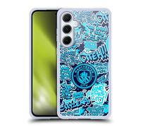 Head Case Designs sous Licence Officielle Manchester City Man City FC Motifs Mots Clés De Graffitis par Murwalls Coque en Gel [Protection de Qualité Militaire] Compatible avec Samsung Galaxy A55 5G
