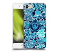 Head Case Designs sous Licence Officielle Manchester City Man City FC Motifs Mots Clés De Graffitis par Murwalls Coque Dure pour l'arrière Compatible avec Apple iPhone 7/8 / SE 2020 & 2022