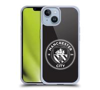 Head Case Designs sous Licence Officielle Manchester City Man City FC Noir Blanc Mono Badge Coque en Gel [Protection de Qualité Militaire] Compatible avec Apple iPhone 14