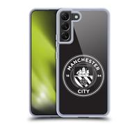 Head Case Designs sous Licence Officielle Manchester City Man City FC Noir Blanc Mono Badge Coque en Gel [Qualité Militaire] Compatible avec Samsung Galaxy S22+ 5G Et Compatible avec MagSafe