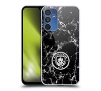 Head Case Designs sous Licence Officielle Manchester City Man City FC Noir Blanc Mono Insigne de Marbre Coque Dure pour l'arrière Compatible avec Samsung Galaxy A15