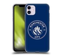 Head Case Designs sous Licence Officielle Manchester City Man City FC Obsidienne Contour Blanc Badge Coque en Gel [Protection de Qualité Militaire] Compatible avec Apple iPhone 11