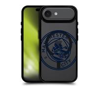 Head Case Designs sous Licence Officielle Manchester City Man City FC Oversized Logo Icon Black Shockproof Bumper Case [Military Grade] Compatible with Apple iPhone 17 Air and Compatible with MagSafe