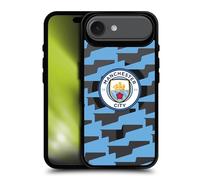 Head Case Designs sous Licence Officielle Manchester City Man City FC Patterns Logo Icon Black Shockproof Bumper Case [Military Grade] Compatible with Apple iPhone 17 Air and Compatible with MagSafe