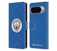 Head Case Designs sous Licence Officielle Manchester City Man City FC Third Gardien De But 2022/23 Badge Kit Étui Portefeuille en Cuir Compatible avec Google Pixel 10 Pro XL