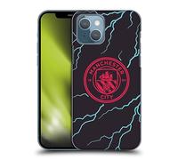 Head Case Designs sous Licence Officielle Manchester City Man City FC Troisième Kit De Badges 2023/24 Coque Dure pour l'arrière Compatible avec Apple iPhone 13