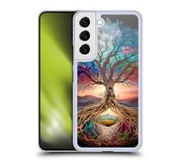 Head Case Designs sous Licence Officielle Mark Ashkenazi Arbre De Vie Fleurs Multicolores Coque Dure pour l'arrière Compatible avec Samsung Galaxy S22 5G