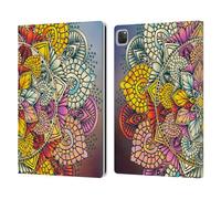 Head Case Designs sous Licence Officielle Mark Ashkenazi Fleur De Mandala Fleurs Multicolores Étui Portefeuille en Cuir Compatible avec Apple iPad Pro 12.9 2020/2021/2022