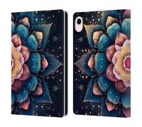 Head Case Designs sous Licence Officielle Mark Ashkenazi Lotus Mandala Fleurs Multicolores Étui Portefeuille en Cuir Compatible avec Apple iPad Mini (2021/2024)