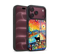 Head Case Designs sous Licence Officielle Michael David Ward Un Chat À Minuit À Paris Art Psychédélique Coque en Gel renforcée [Protection de Qualité Militaire] Compatible avec Apple iPhone 18 Pro