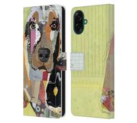 Head Case Designs sous Licence Officielle Michel Keck Basset Hound Chiens Étui Portefeuille en Cuir Compatible avec Samsung Galaxy A07