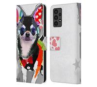 Head Case Designs sous Licence Officielle Michel Keck Chihuahua Chiens 3 Étui Portefeuille en Cuir Compatible avec Samsung Galaxy A13 (2022)