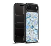 Head Case Designs sous Licence Officielle Micklyn Le Feuvre Geometric Gilded Stone Tiles in Soft Blues Modèles de Marbre Coque en Gel renforcée [Qualité Militaire] Compatible avec Apple iPhone 17 Air