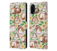 Head Case Designs sous Licence Officielle Micklyn Le Feuvre Guinea Pigs and Daisies in Watercolour on Tan Modèles 2 Étui Portefeuille en Cuir Compatible avec Samsung Galaxy A07