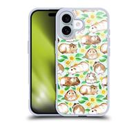 Head Case Designs sous Licence Officielle Micklyn Le Feuvre Guinea Pigs and Daisies in Watercolour on Mint Modèles 2 Coque en Gel Compatible avec Apple iPhone 16 Et Compatible avec MagSafe