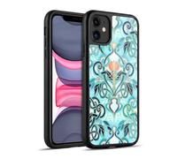 Head Case Designs sous Licence Officielle Micklyn Le Feuvre Océan Aqua Art Nouveau avec Fleurs De Pêche Modèles 2 Coque en Gel renforcée [Qualité Militaire] Compatible avec Apple iPhone 11