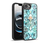 Head Case Designs Sous Licence Officielle Micklyn Le Feuvre Ocean Aqua Art Nouveau With Peach Flowers Modèles 2 Coque en gel renforcée [Qualité Militaire] Compatible avec Apple iPhone 16e / iPhone 17e