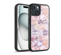 Head Case Designs Sous Licence Officielle Micklyn Le Feuvre Rose Quartz And Amethyst Stone And Hexagon Tile Modèles de Marbre Coque en gel renforcée [Qualité Militaire] Compatible avec Apple iPhone 15