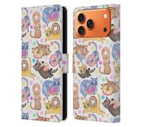 Head Case Designs Sous licence officielle Micklyn Le Feuvre Sprinkles On Donuts and Whiskers On Kittens Animals Étui portefeuille en cuir compatible avec Apple iPhone 17 Pro Max