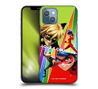 Head Case Designs sous Licence Officielle Miraculous Tales of Ladybug & Cat Noir Amour & Courage Graphiques Coque Dure pour l'arrière Compatible avec Apple iPhone 13