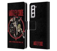 Head Case Designs sous Licence Officielle Motley Crue SATD Tours Étui Portefeuille en Cuir Compatible avec Samsung Galaxy S21 5G