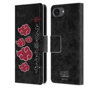 Head Case Designs sous Licence Officielle Naruto Shippuden Akatsuki Logotype Art Étui Portefeuille en Cuir Compatible avec Apple iPhone 16e / iPhone 17e