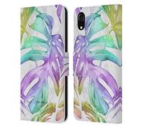 Head Case Designs sous Licence Officielle Nature Magick Feuille Arc-en- Ciel Feuilles Tropicales De Palmier sur Marbre Étui Portefeuille en Cuir Compatible avec Apple iPhone XR