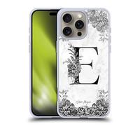 Head Case Designs sous Licence Officielle Nature Magick Lettre E B&W Marbles Monogramme 1 Coque en Gel [Qualité Militaire] Compatible avec Apple iPhone 16 Pro Max Et Compatible avec MagSafe