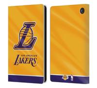 Head Case Designs sous Licence Officielle NBA Bannière Horizontale Los Angeles Lakers Étui Portefeuille en Cuir Compatible avec Amazon Fire 7 2022