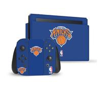 Head Case Designs Sous Licence Officielle NBA Bleu New York Knicks Logo Vinyle Autocollant De Jeu Peau Autocollant Couverture Compatible avec Nintendo Switch Console & Dock & Joy-Con Controller Bundle