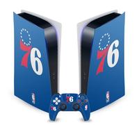 Head Case Designs sous Licence Officielle NBA Bleu Philadelphia 76ers Logo Vinyle Plaque Frontale Autocollant De Jeu Peau Compatible avec Sony PlayStation 5 PS5 Digital Console & DualSense Controller