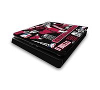 Head Case Designs sous Licence Officielle NBA Collage Autocollants Chicago Bulls Vinyle Autocollant De Jeu Peau Autocollant Couverture Compatible avec Sony PlayStation 4 PS4 Slim Console